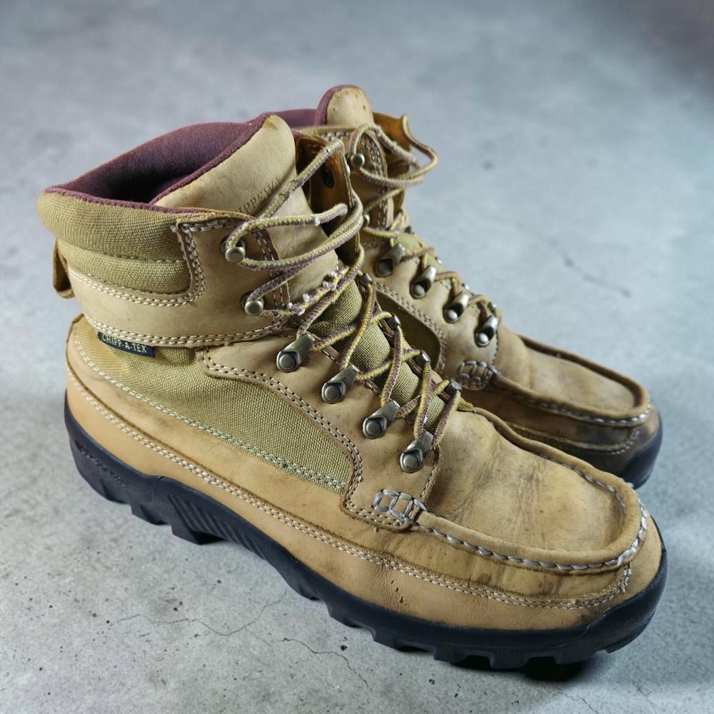 Vintage Chippewa Work Moc Soft Toe Boots Mens Size 10 M Leather Fleece Lined.